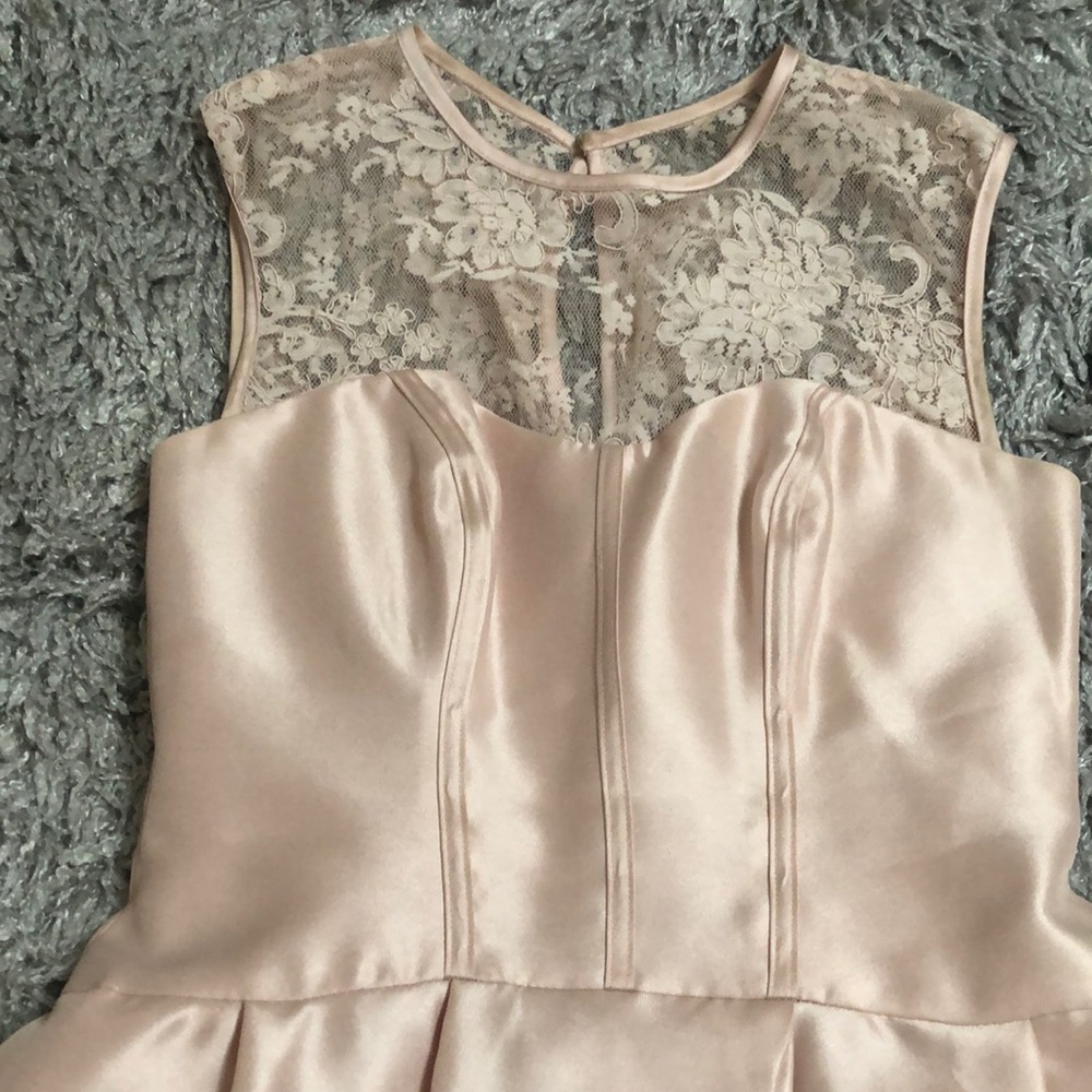Satin pink light blush pink dress